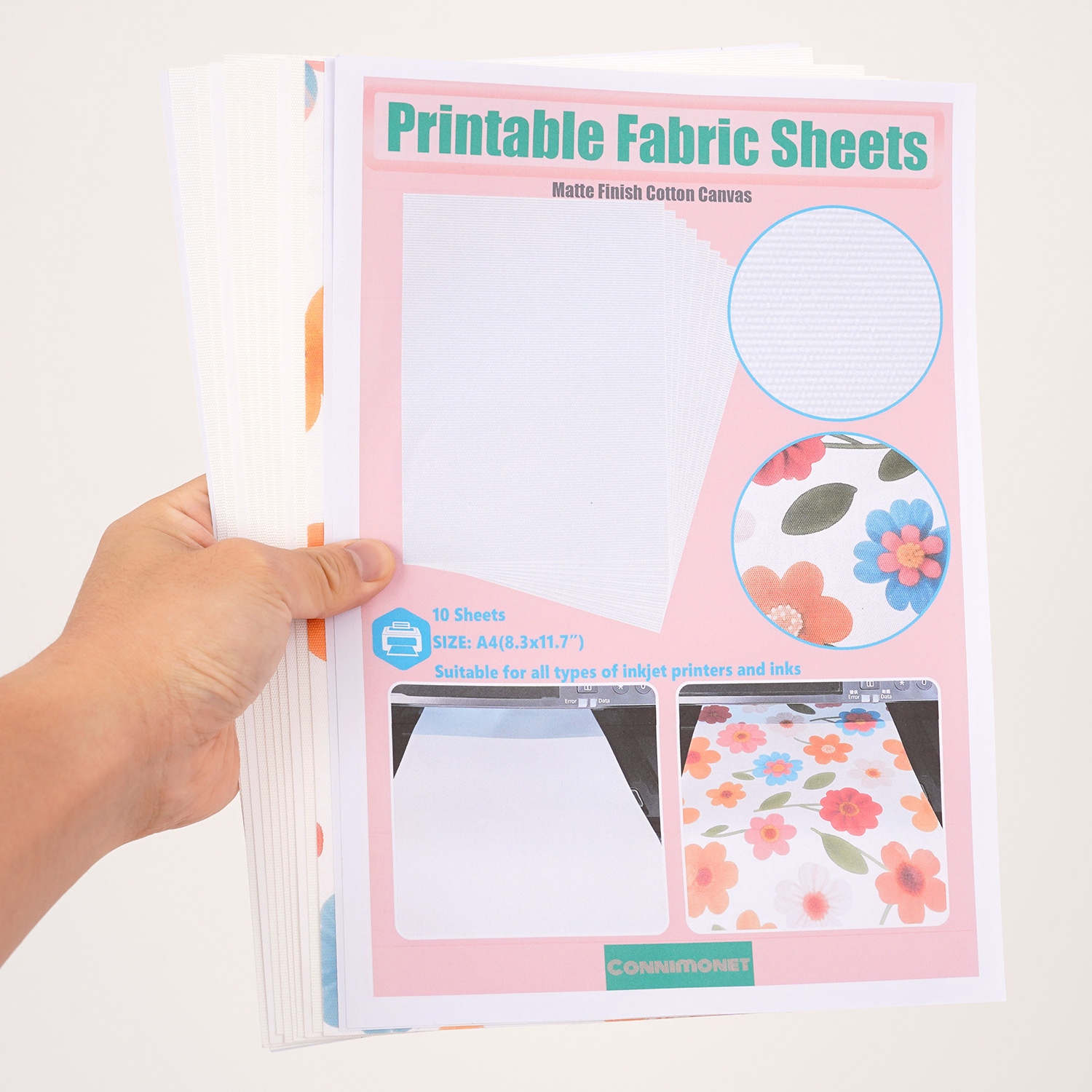 Commercial Fabric Printing Machine - Tissu en toile de coton blanc
