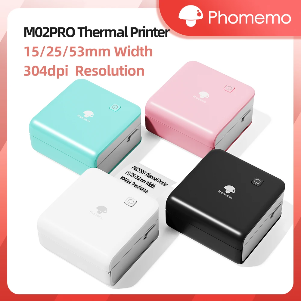 Commercial Photo Printer - Phomemo M02Pro Mini imprimante Portable étiqueteuse